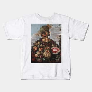 Autumn by Style of Giuseppe Arcimboldo Kids T-Shirt